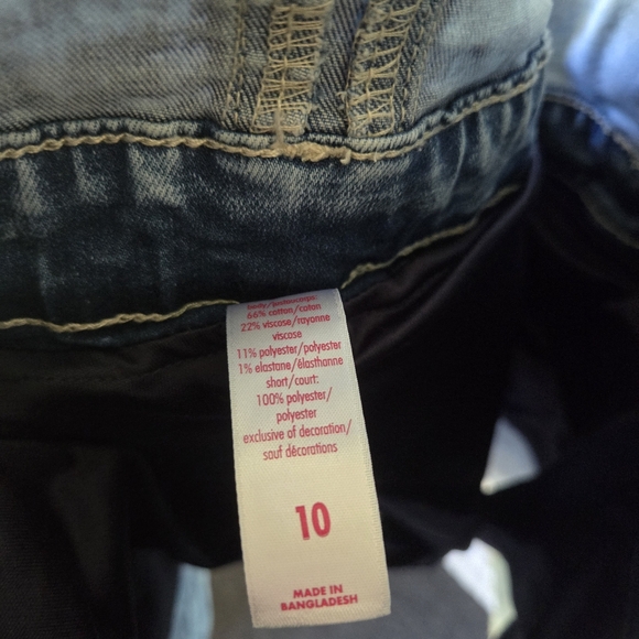 Justice Girls 90s Style Denim Overall Skirtall Dress Skorts Size 10 Light Wash - Picture 8 of 8